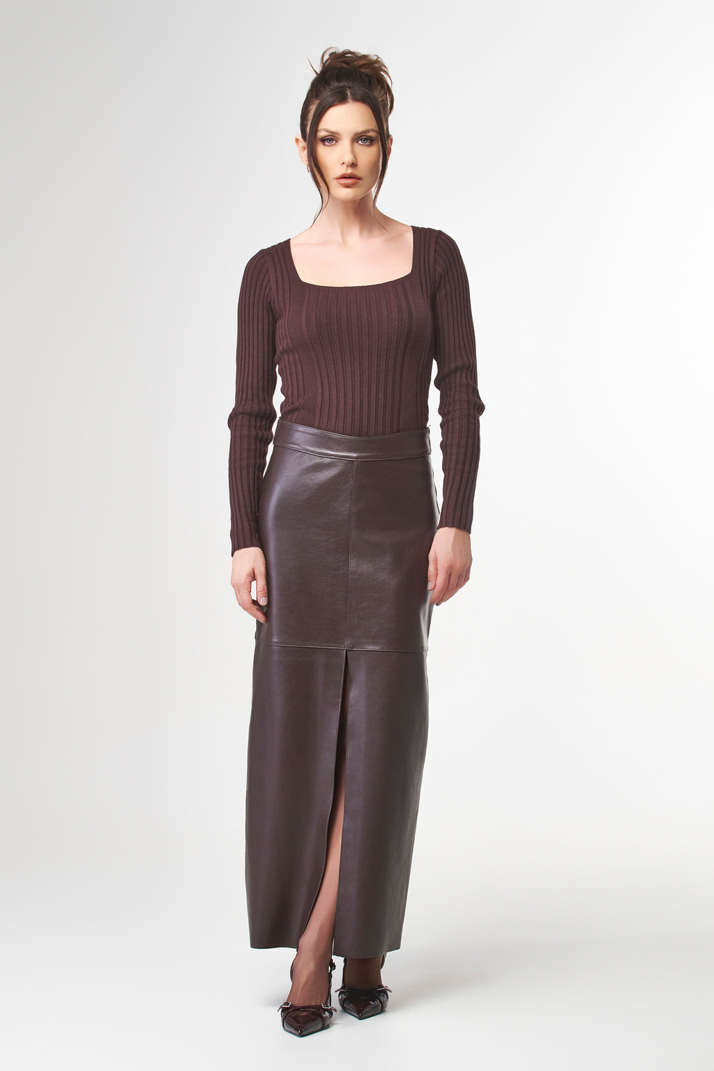 Saia Midi com Fenda na Frente Barolo