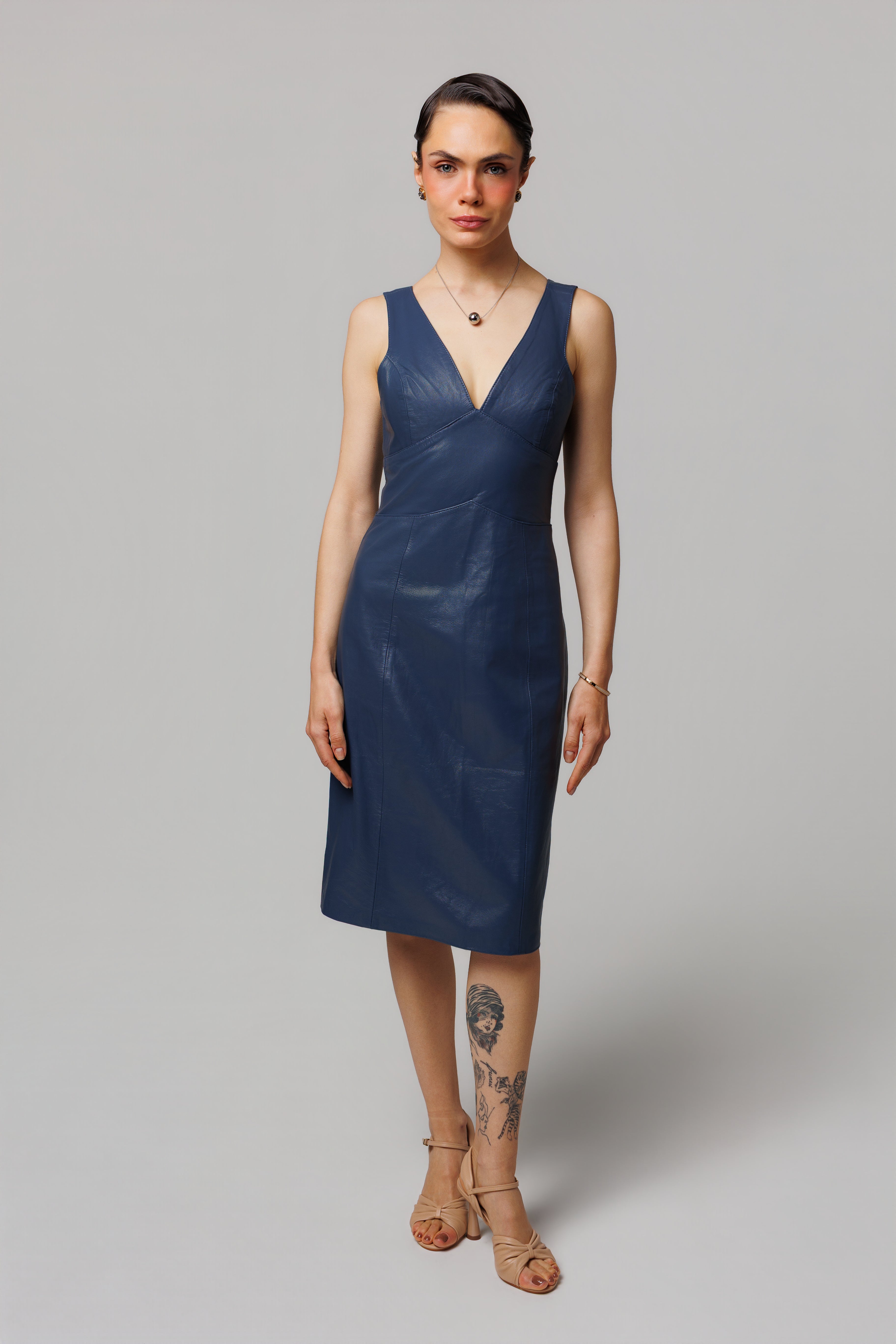 Vestido Midi Azur Riviera Bardot
