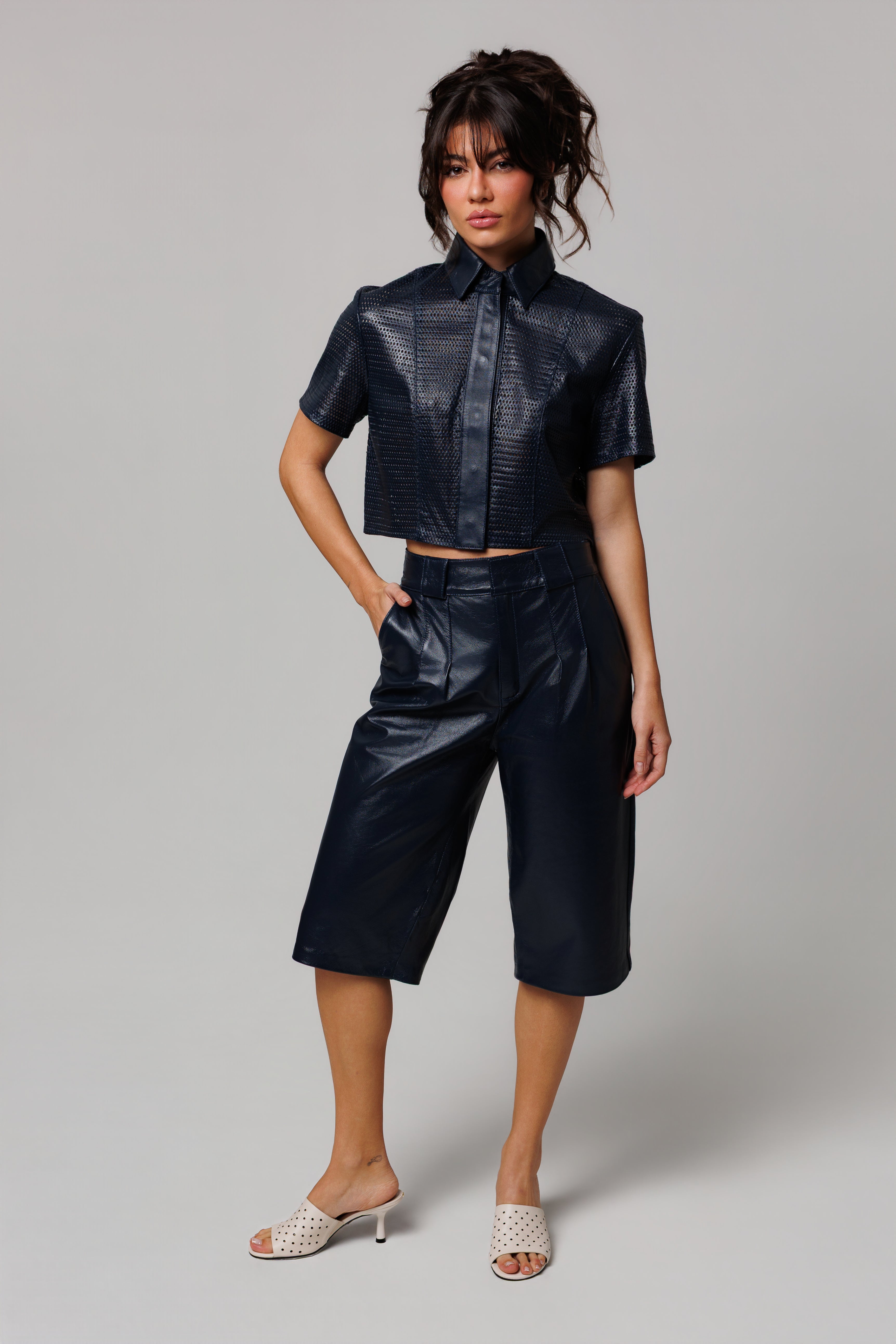 Camisa Cropped Mykonos Riviera Bardot