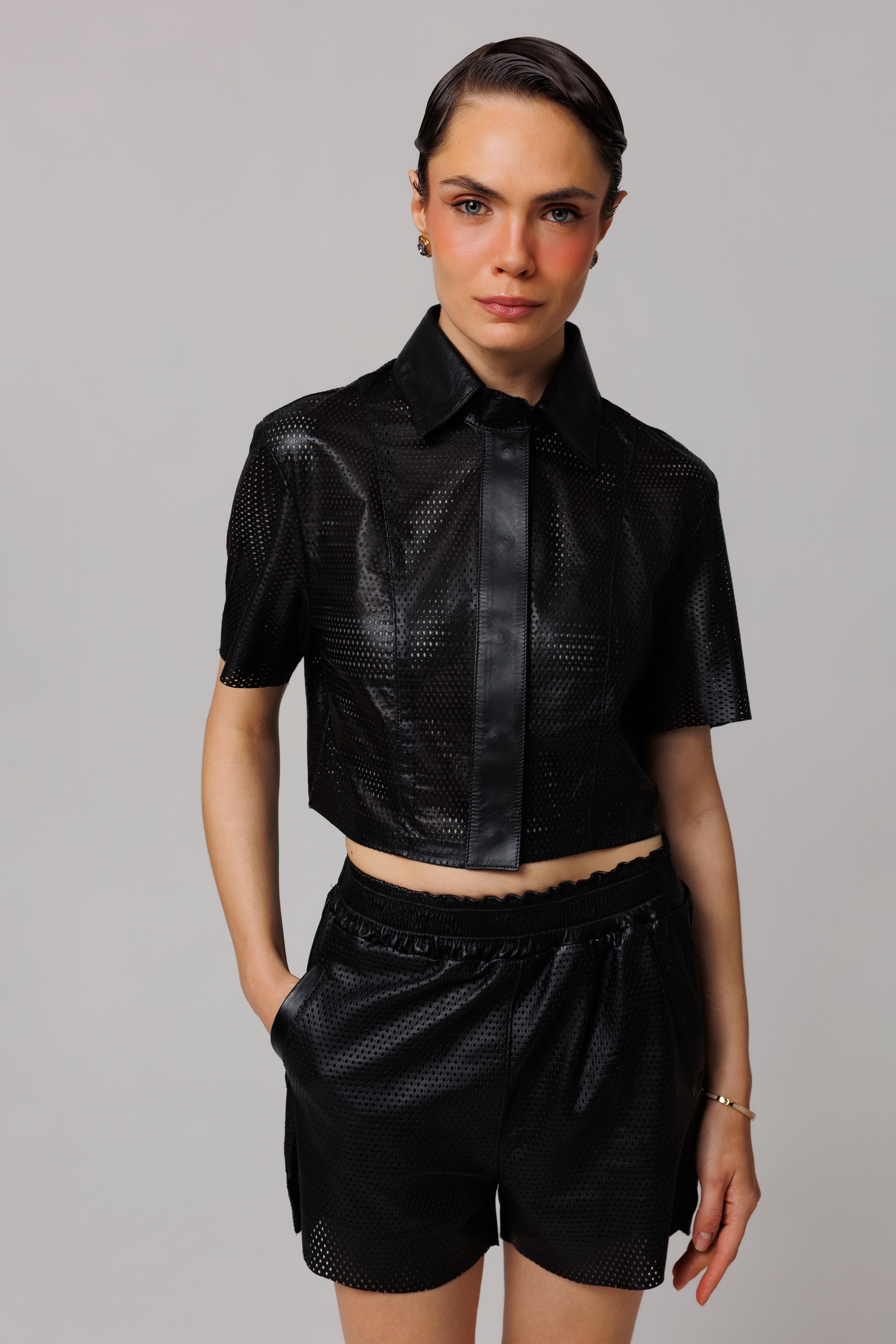 Camisa Cropped Mykonos Riviera Bardot