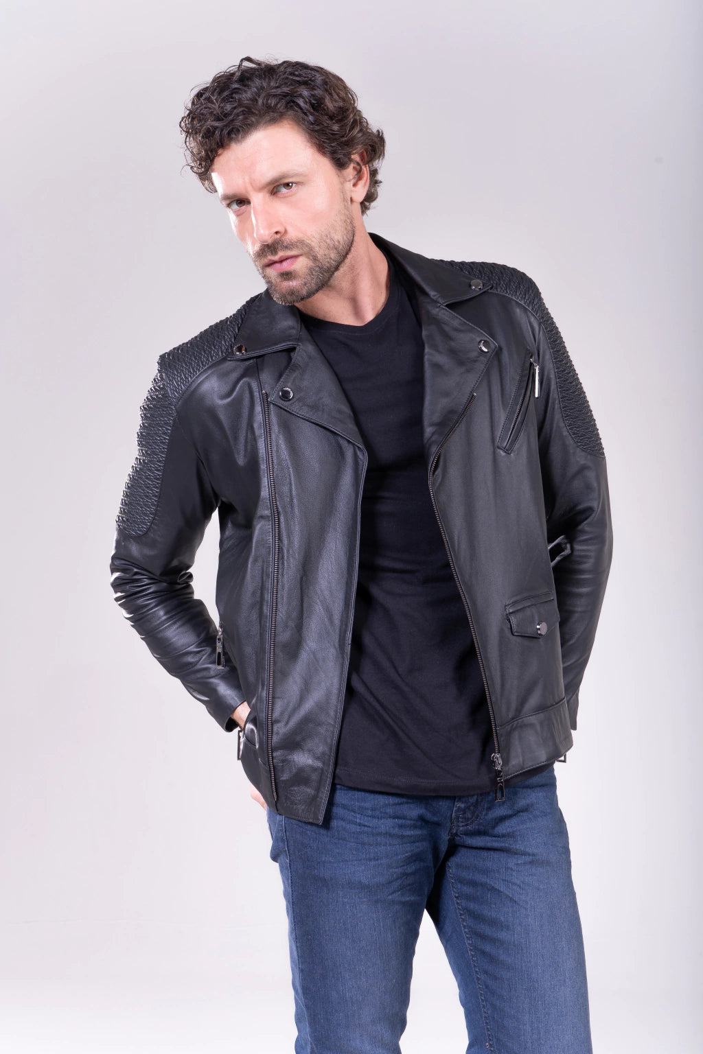 Jaqueta Biker Masculina c/ Mat. Innsbruck