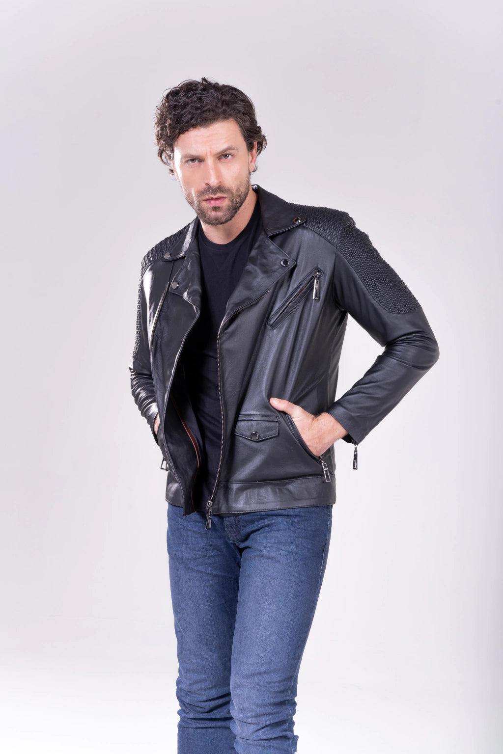 Jaqueta Biker Masculina c/ Mat. Innsbruck
