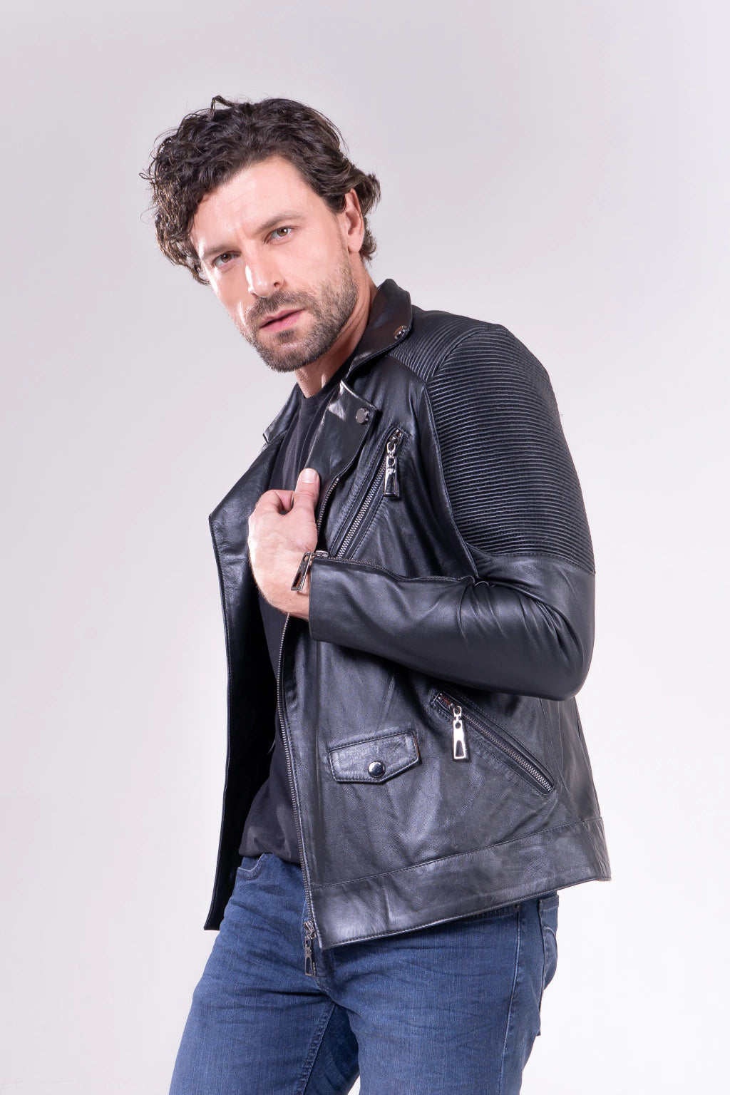 Jaqueta Biker Masculina c/ Mat. Innsbruck